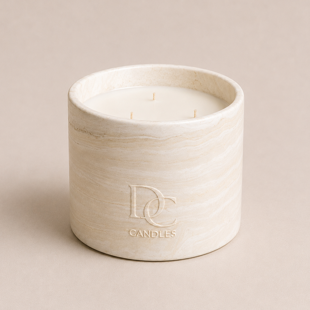 Bougie DC Candle - Marbré Beige - Musc
